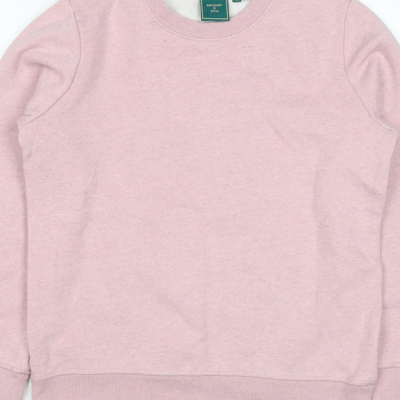 Superdry Women’s Pink UK 10 Crew Neck Pullover Sweatshirt