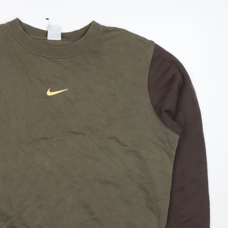 Nike Unisex Adults Green M Pullover Colourblock Crew Sweatshirt