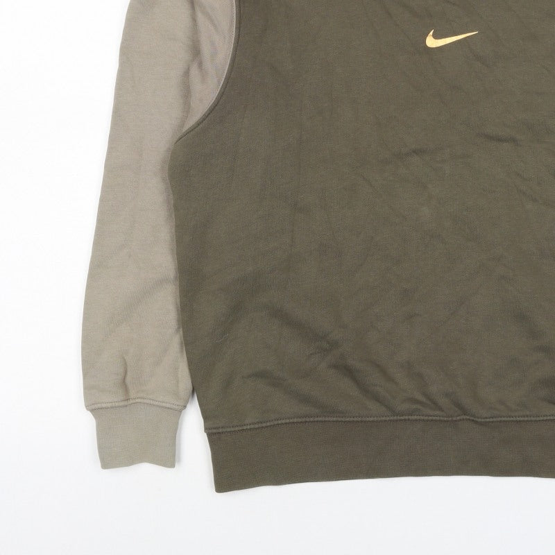 Nike Unisex Adults Green M Pullover Colourblock Crew Sweatshirt