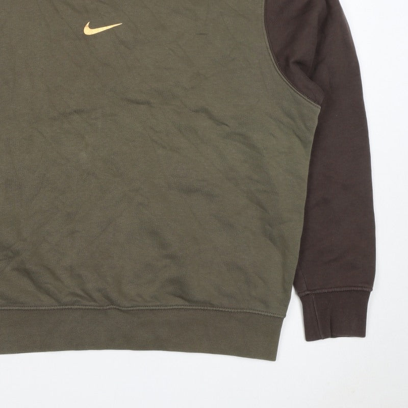 Nike Unisex Adults Green M Pullover Colourblock Crew Sweatshirt