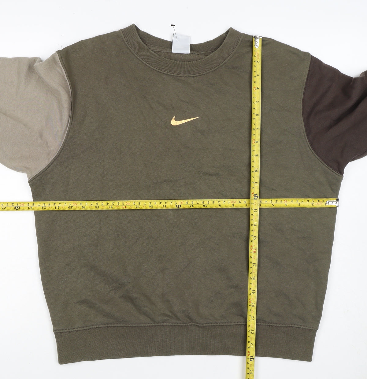 Nike Unisex Adults Green M Pullover Colourblock Crew Sweatshirt