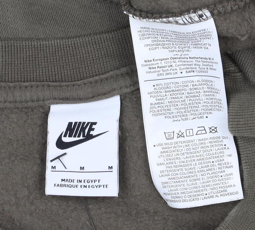 Nike Unisex Adults Green M Pullover Colourblock Crew Sweatshirt