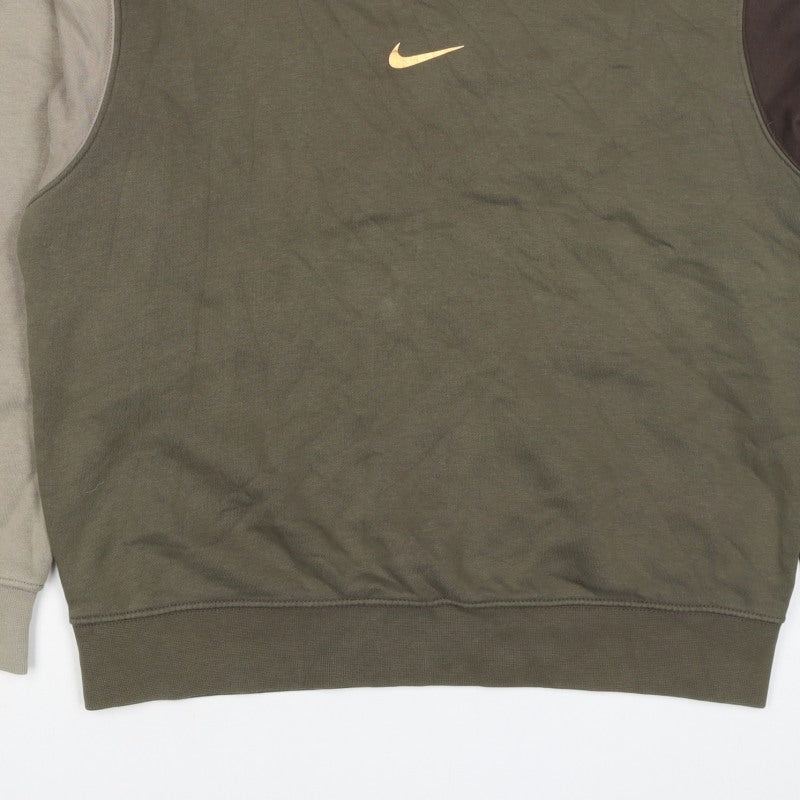 Nike Unisex Adults Green M Pullover Colourblock Crew Sweatshirt