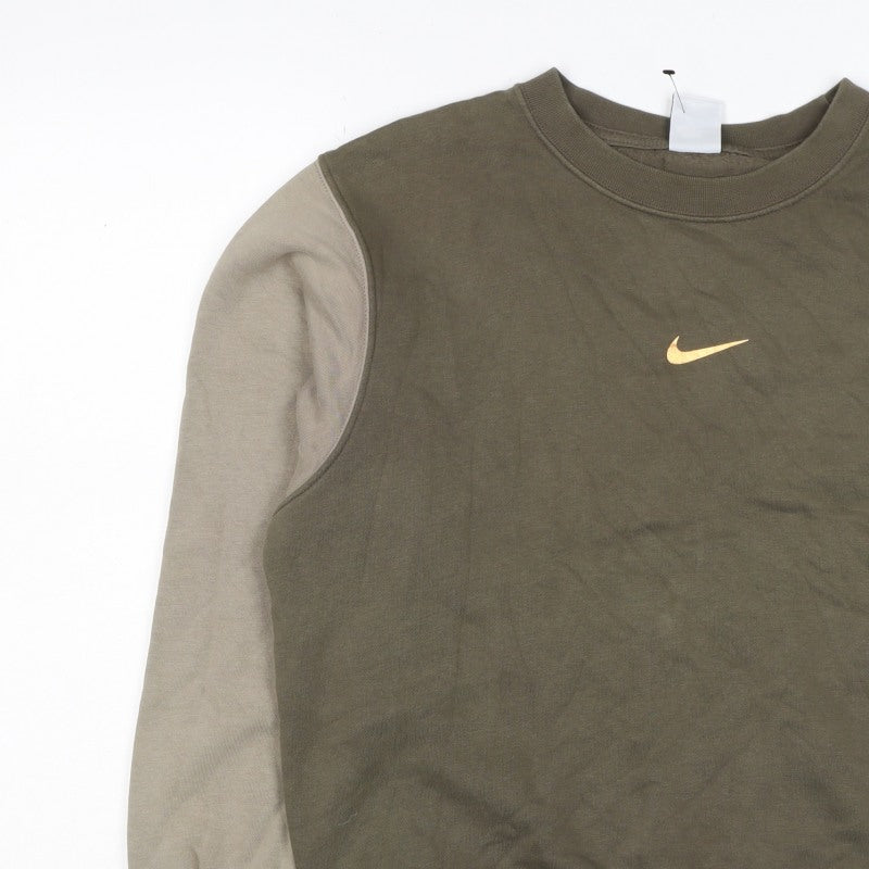 Nike Unisex Adults Green M Pullover Colourblock Crew Sweatshirt
