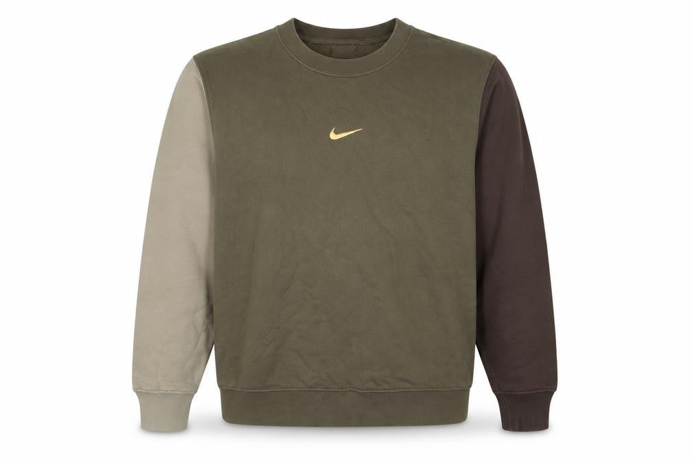 Nike Unisex Adults Green M Pullover Colourblock Crew Sweatshirt