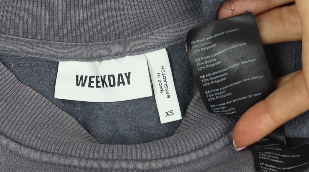 Weekday Women’s Grey XS Pullover Crew Neck Sweatshirt