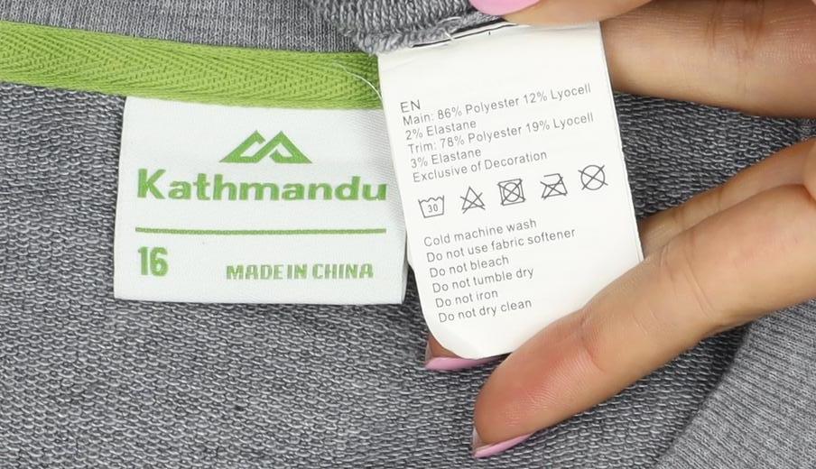 Kathmandu Women’s Grey Size 16 Pullover Sweatshirt Zip Vents
