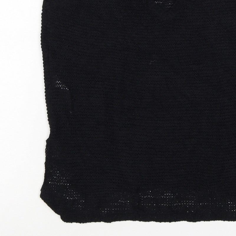 New Look Women's Black UK 14 Basic Knit V-Neck Sleeveless Tank Top