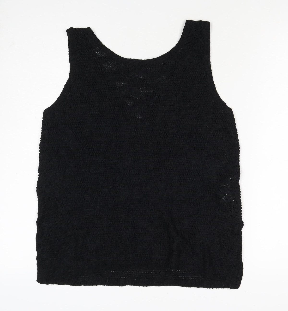 New Look Women's Black UK 14 Basic Knit V-Neck Sleeveless Tank Top