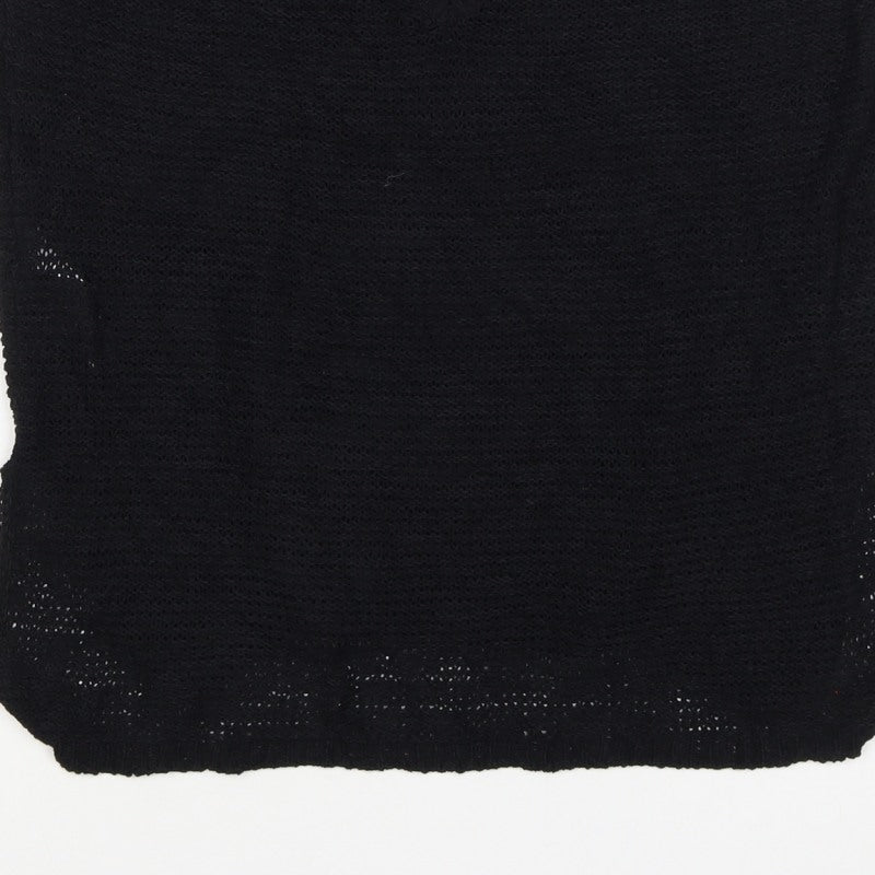 New Look Women's Black UK 14 Basic Knit V-Neck Sleeveless Tank Top