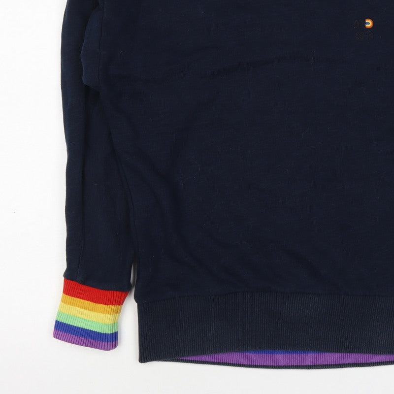 Sweaty Betty Women Blue XS Rainbow Cuff Crew Neck Pullover Sweatshirt