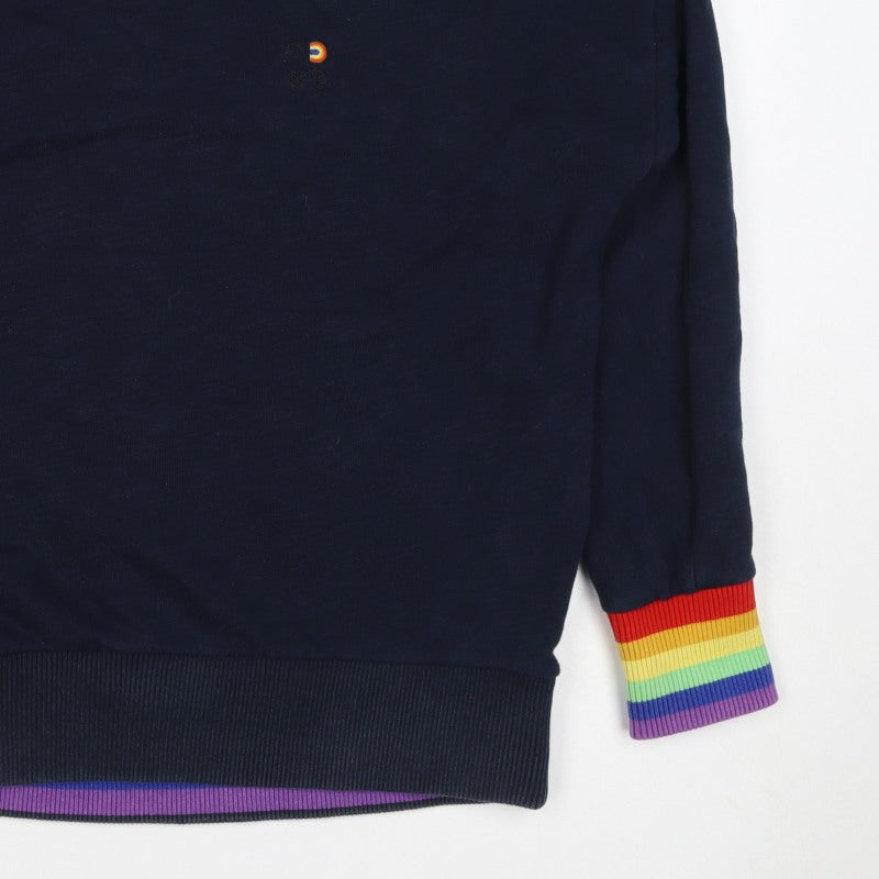 Sweaty Betty Women Blue XS Rainbow Cuff Crew Neck Pullover Sweatshirt