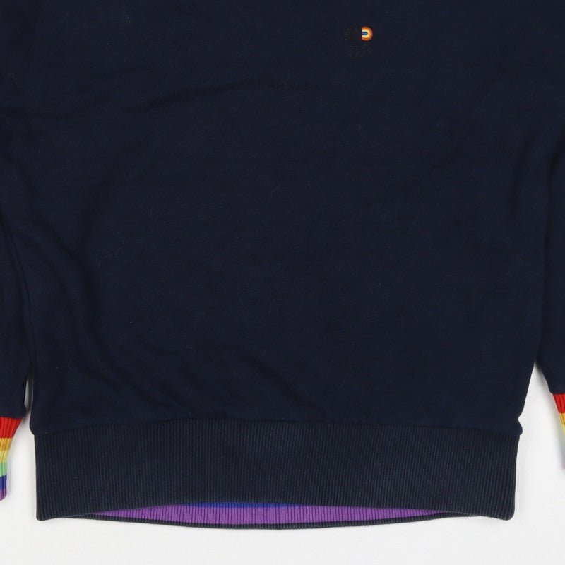 Sweaty Betty Women Blue XS Rainbow Cuff Crew Neck Pullover Sweatshirt
