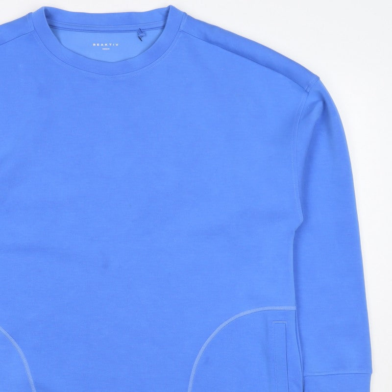 Reaktiv Men’s Blue M Crew Neck Pullover Sweatshirt with Pockets
