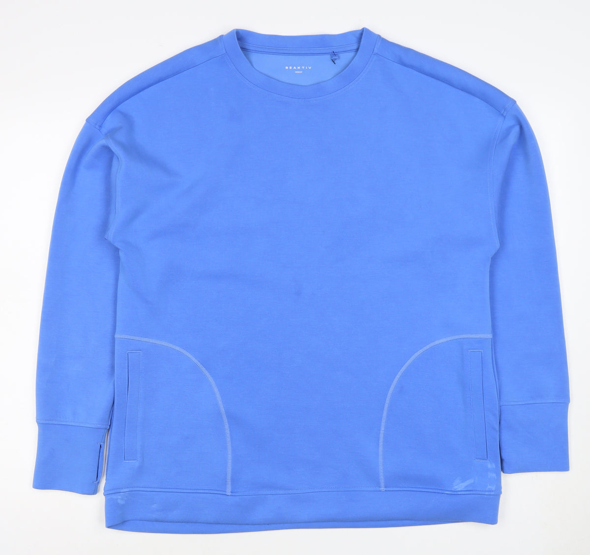 Reaktiv Men’s Blue M Crew Neck Pullover Sweatshirt with Pockets
