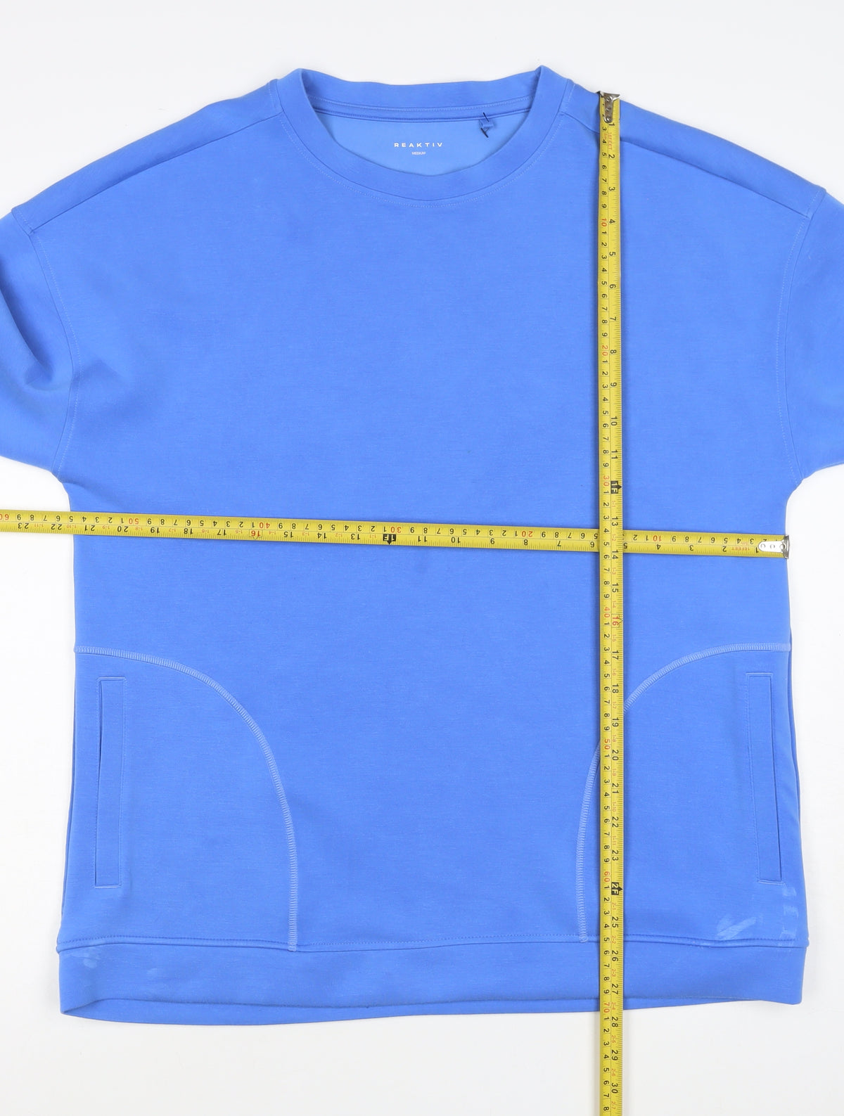 Reaktiv Men’s Blue M Crew Neck Pullover Sweatshirt with Pockets