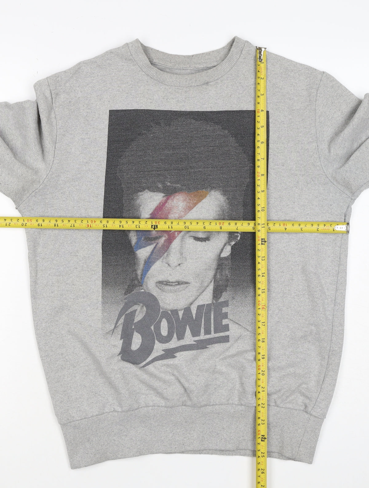 Hype Mens Grey M David Bowie Graphic Print Crew Neck Sweatshirt