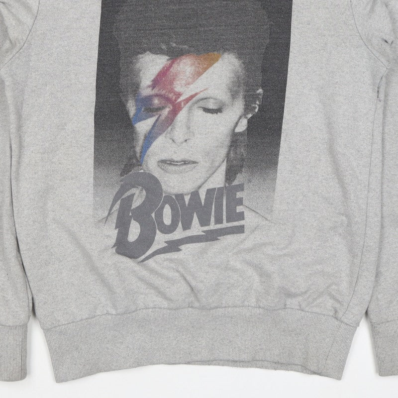 Hype Mens Grey M David Bowie Graphic Print Crew Neck Sweatshirt