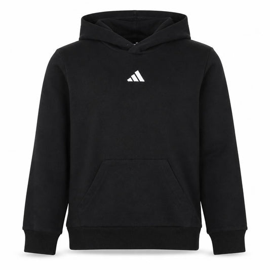 Adidas Boys Black 11-12 Years Pullover Hoodie Logo Pocket