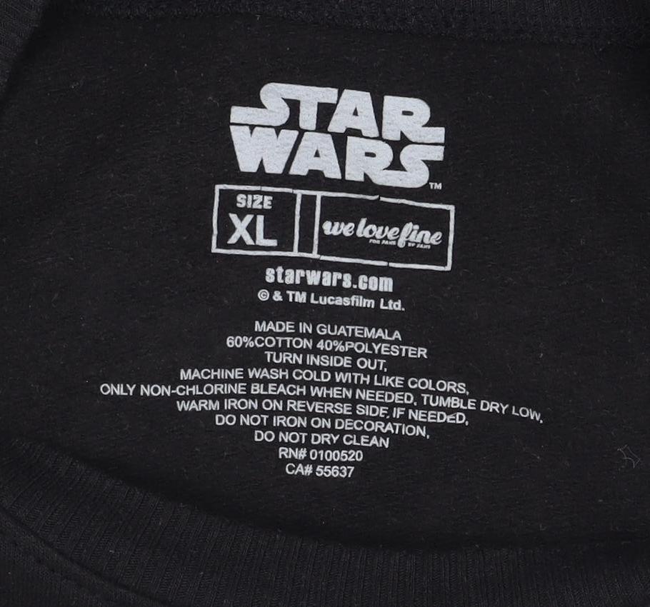 Star Wars Men’s XL Black White Graphic Force Awakens Sweatshirt