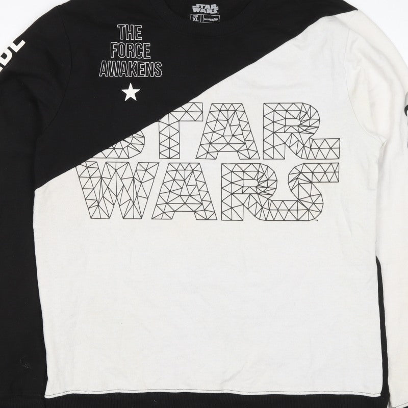 Star Wars Men’s XL Black White Graphic Force Awakens Sweatshirt