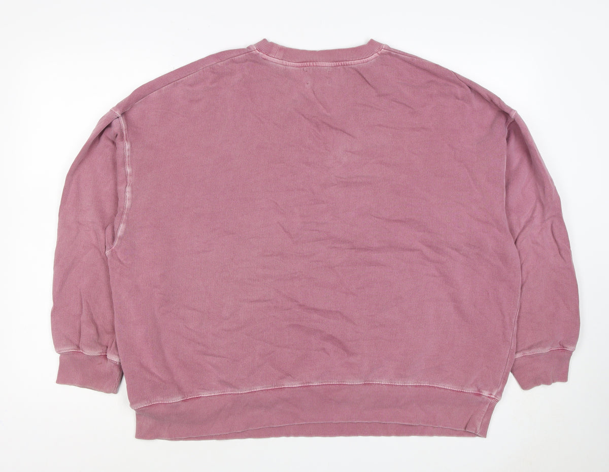Hush Women’s Pink L Bikini State Graphic Pullover Sweatshirt Balloon Sleeve