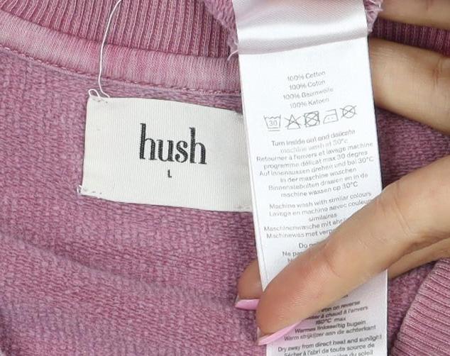 Hush Women’s Pink L Bikini State Graphic Pullover Sweatshirt Balloon Sleeve