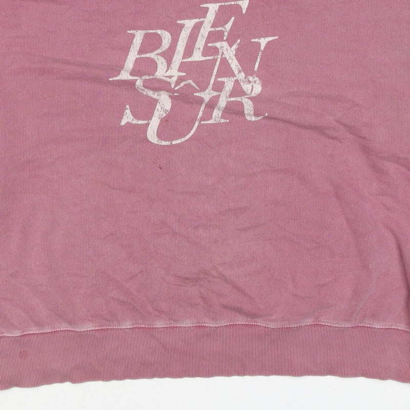 Hush Women’s Pink L Bikini State Graphic Pullover Sweatshirt Balloon Sleeve