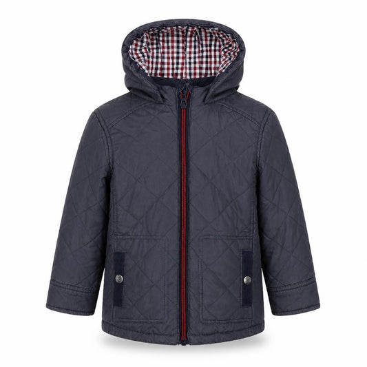 Jasper Conran Boys Blue Quilted Hooded Jacket Age 3-4 Years