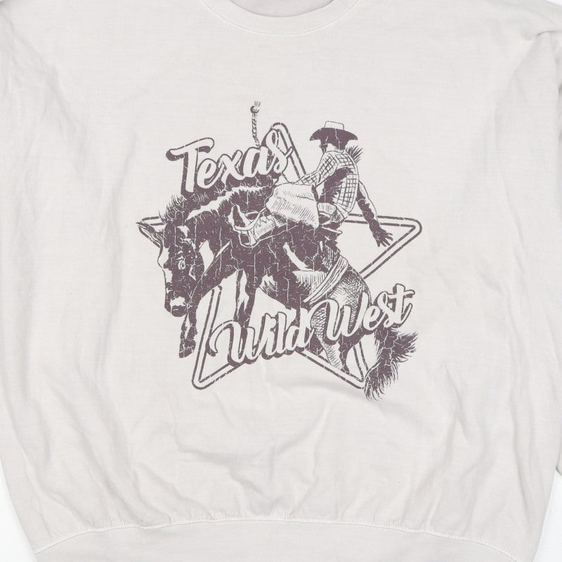 boohooMAN Men’s Beige L Texas Wild West Graphic Crew Sweatshirt