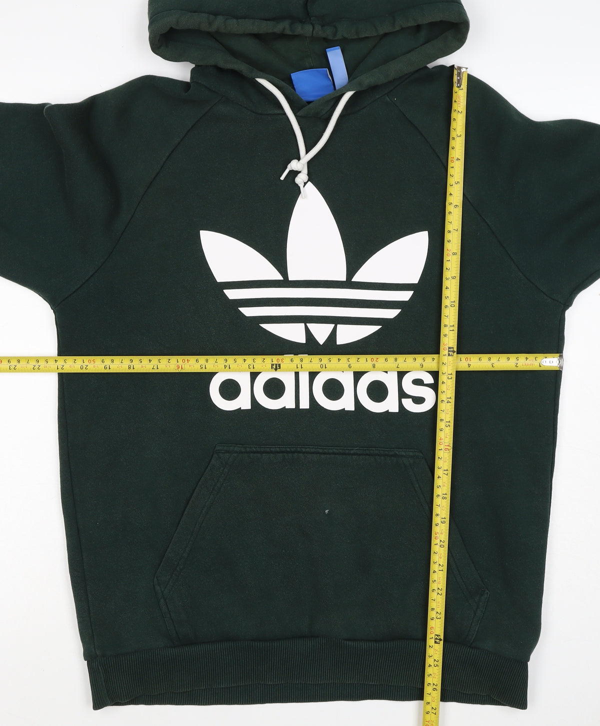Adidas Men’s Green M Trefoil Logo Pullover Hoodie Kangaroo Pocket
