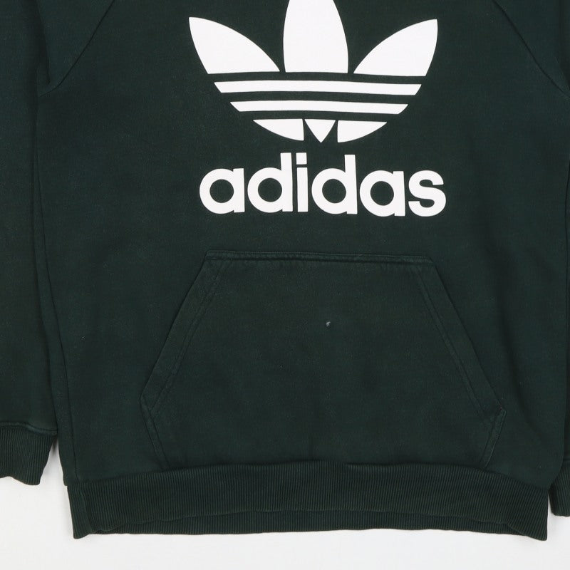 Adidas Men’s Green M Trefoil Logo Pullover Hoodie Kangaroo Pocket