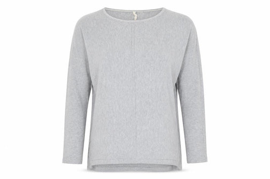 White Stuff Women Grey UK 12 Cotton Knit Longline Tunic Jumper