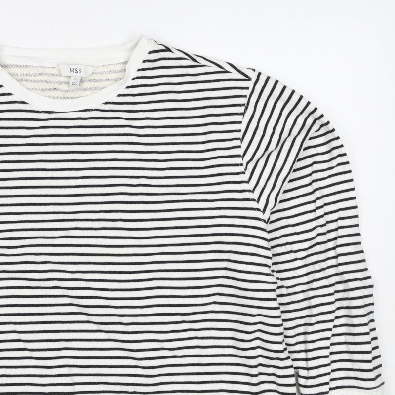 Marks and Spencer Women’s Black White XL Striped Pullover Sweatshirt