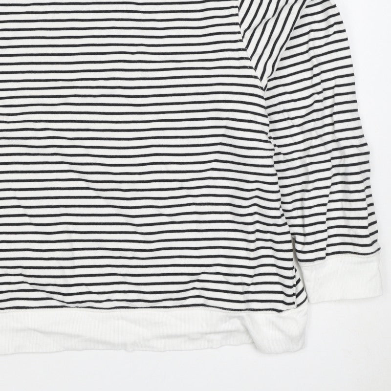 Marks and Spencer Women’s Black White XL Striped Pullover Sweatshirt