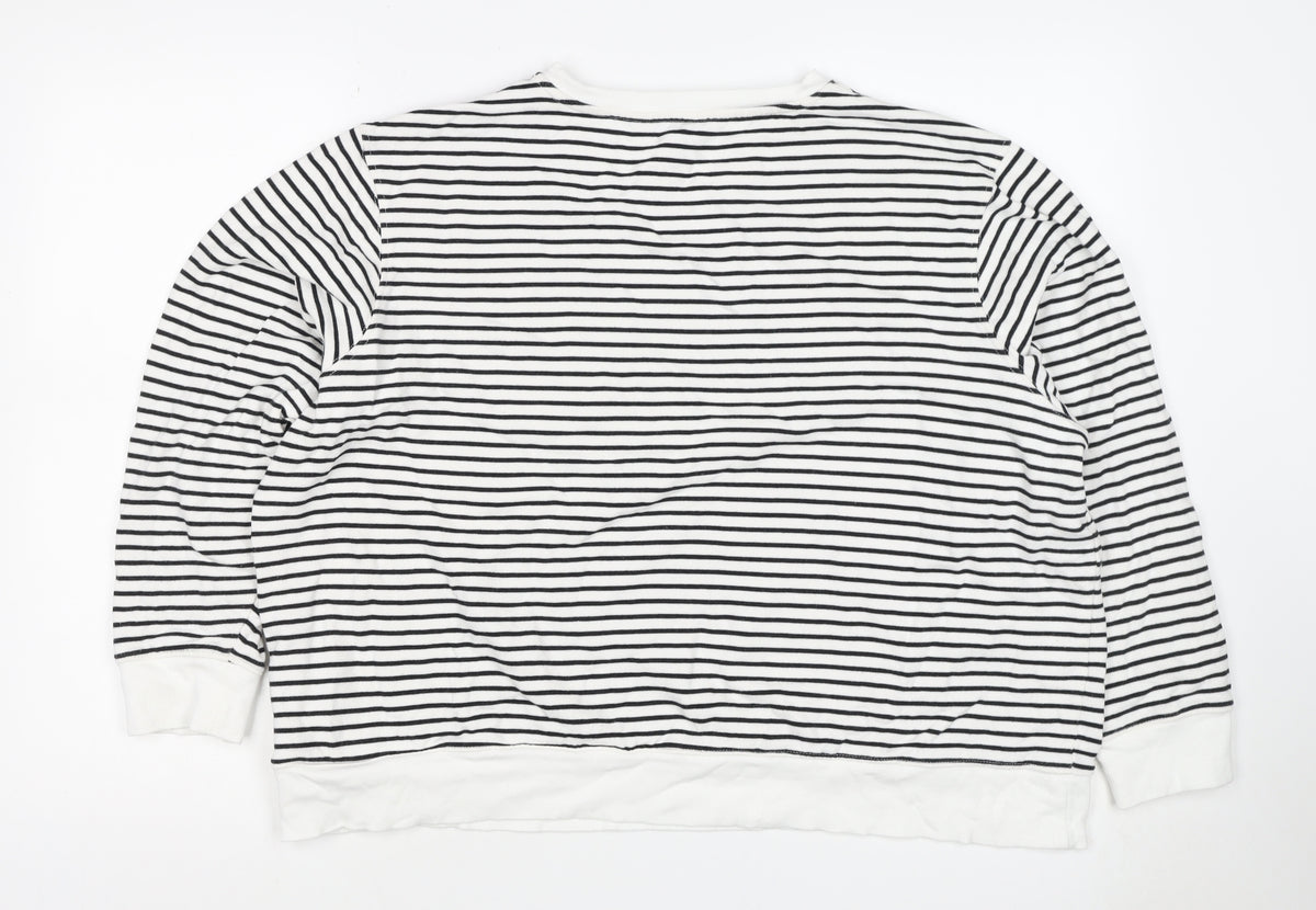 Marks and Spencer Women’s Black White XL Striped Pullover Sweatshirt