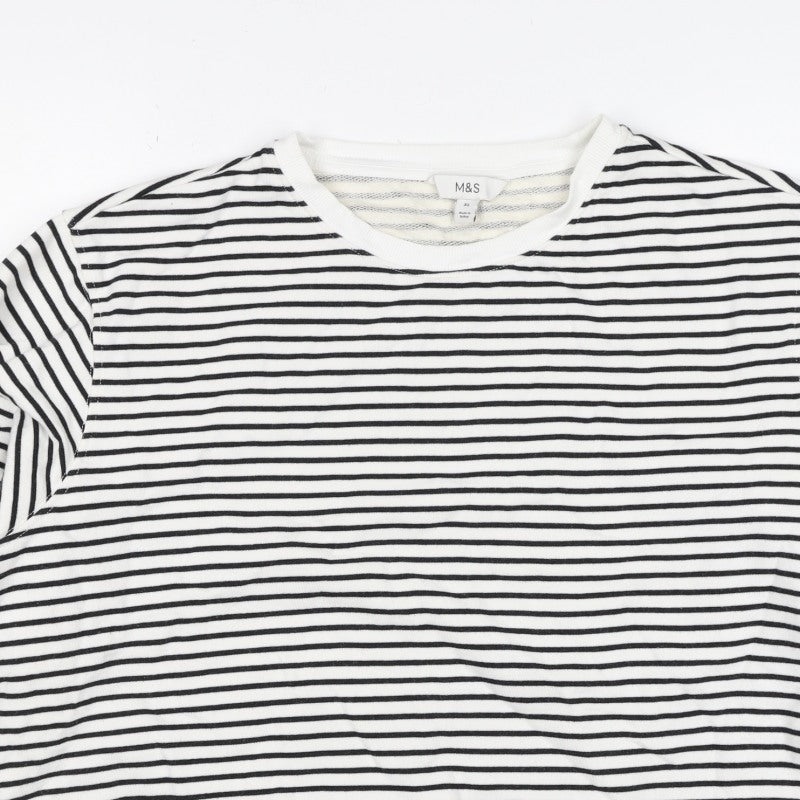 Marks and Spencer Women’s Black White XL Striped Pullover Sweatshirt