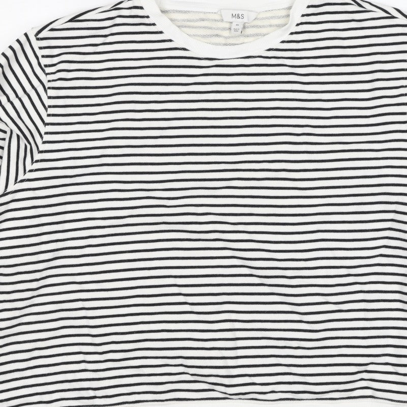 Marks and Spencer Women’s Black White XL Striped Pullover Sweatshirt