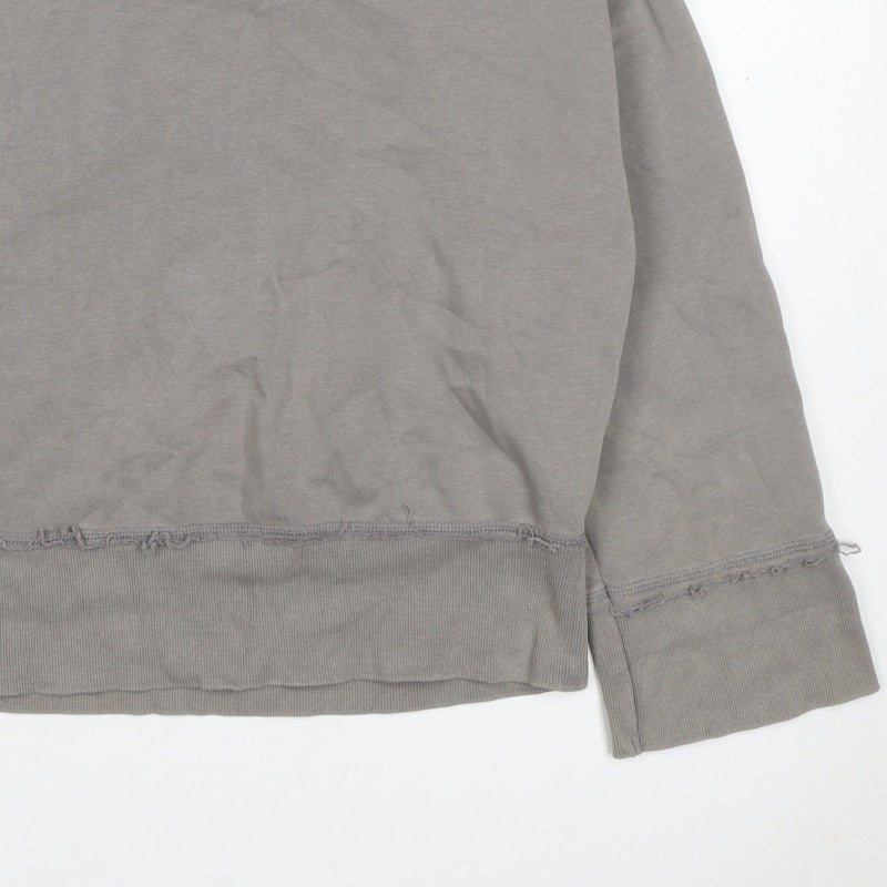 COS Women Grey M Distressed Raw Hem Crew Neck Cotton Sweatshirt
