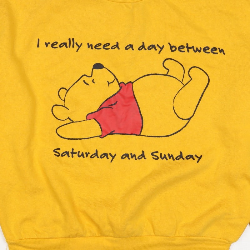 Disney Women Yellow S Winnie the Pooh Graphic Pullover Sweatshirt