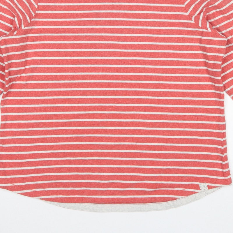 Fat Face Women’s Red Stripe UK 18 Basic Long Sleeve Jersey T-Shirt
