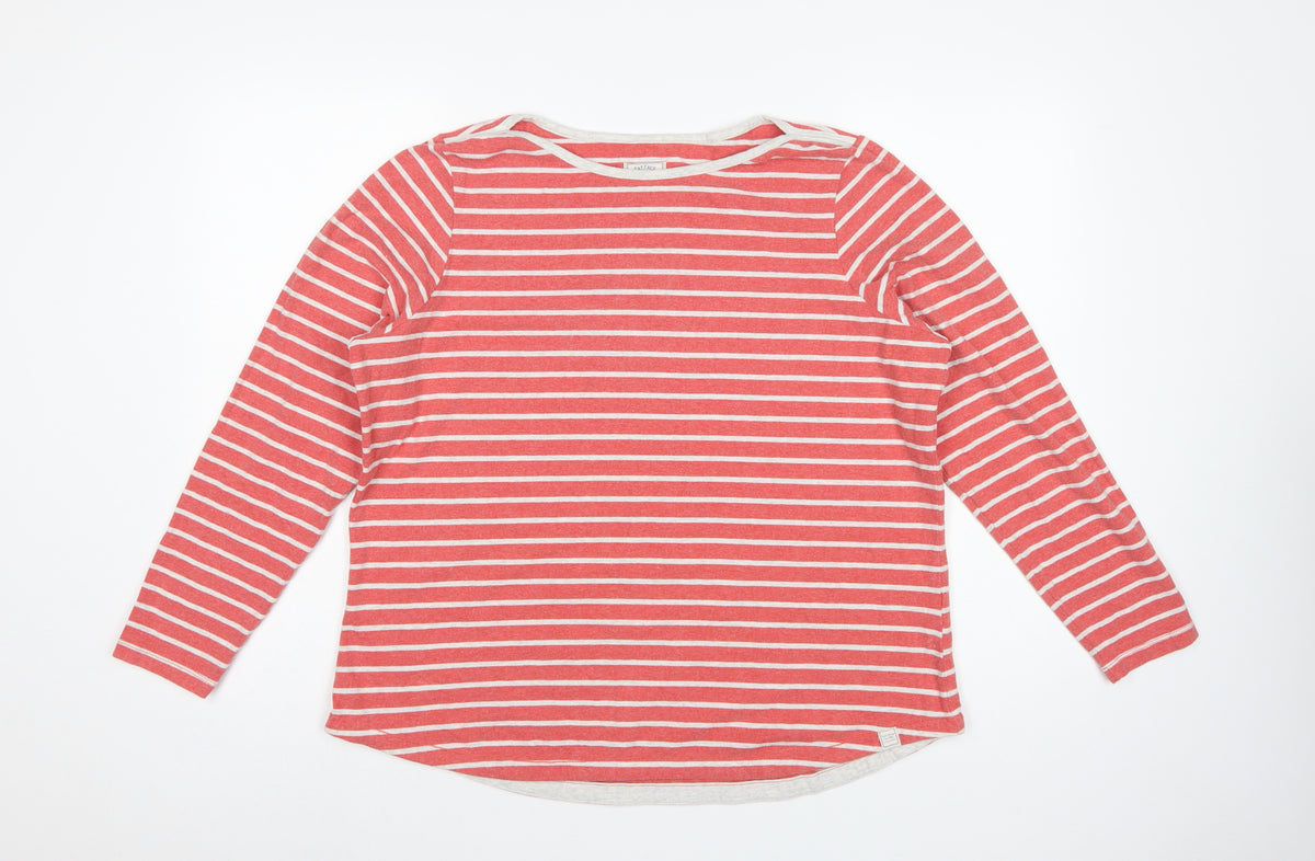 Fat Face Women’s Red Stripe UK 18 Basic Long Sleeve Jersey T-Shirt