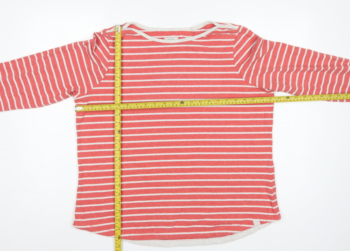 Fat Face Women’s Red Stripe UK 18 Basic Long Sleeve Jersey T-Shirt