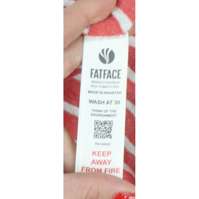 Fat Face Women’s Red Stripe UK 18 Basic Long Sleeve Jersey T-Shirt