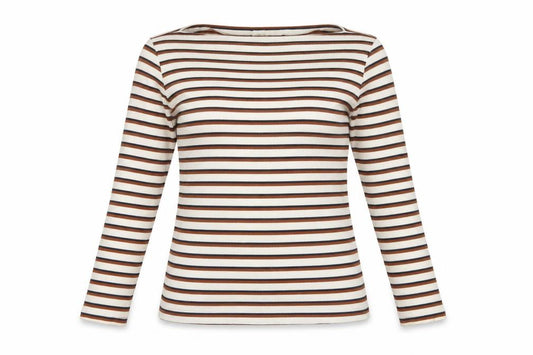 River Island Women Multicoloured UK 16 Striped Ribbed Long Sleeve T-Shirt