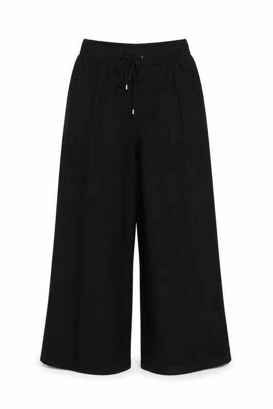 Next Women Black UK 6 XS Wide-Leg Drawstring Trousers