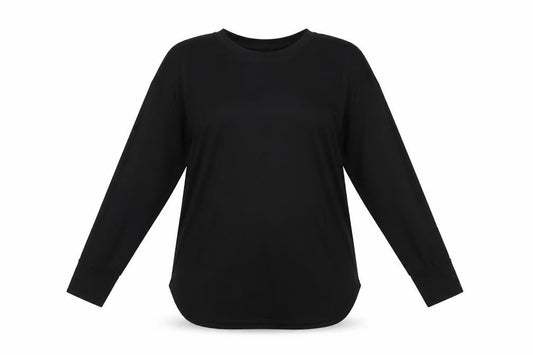 Souluxe Women Black M Long Sleeve Reflective Gym Running T-Shirt
