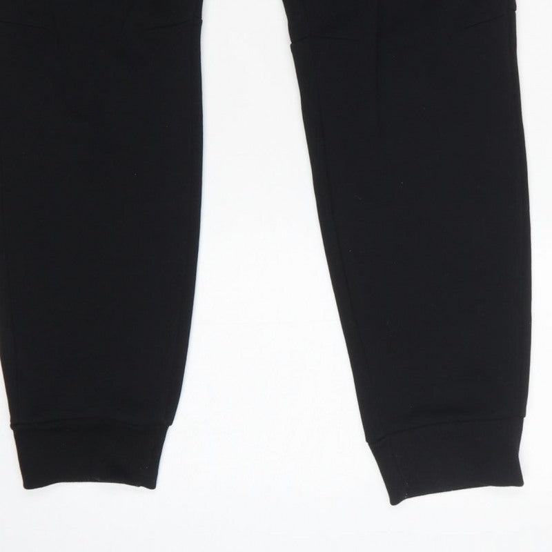 Uniqlo Women Black S Jogger Sweatpants Drawstring Zip Pockets