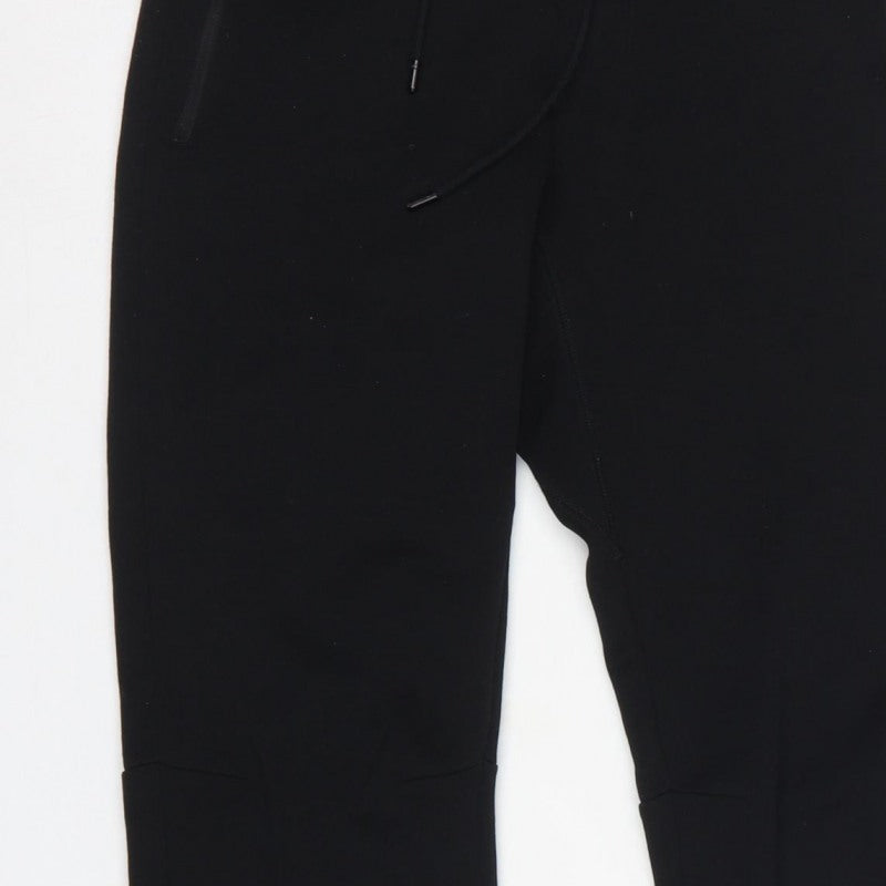 Uniqlo Women Black S Jogger Sweatpants Drawstring Zip Pockets