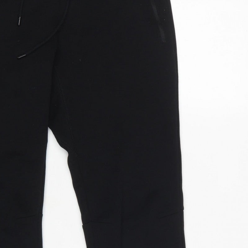 Uniqlo Women Black S Jogger Sweatpants Drawstring Zip Pockets